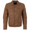 geaca de piele barbati Mauritius MMEddo camel inchis stil trucker
