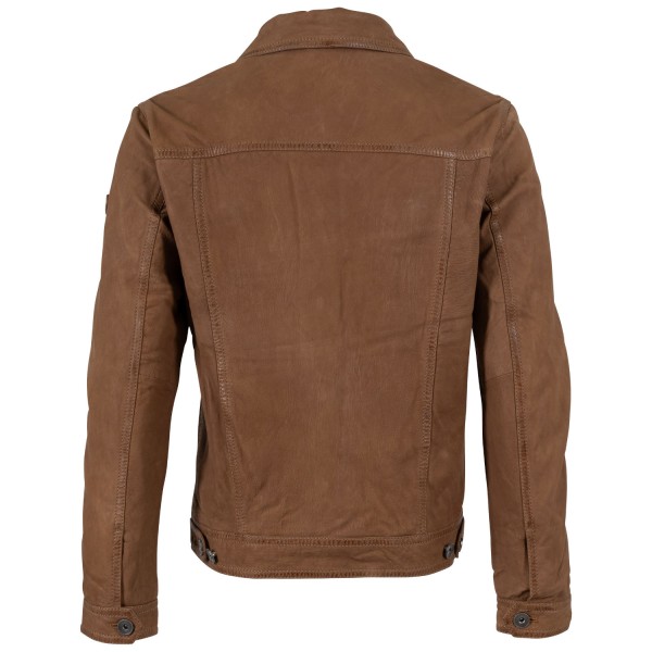 Geaca de Piele Barbati Mauritius Camel Inchis MMEddo