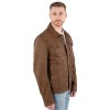 geaca de piele barbati camel inchis Mauritius MMEddo stil trucker geaca de piele barbati Mauritius MMEddo camel inchis stil trucker