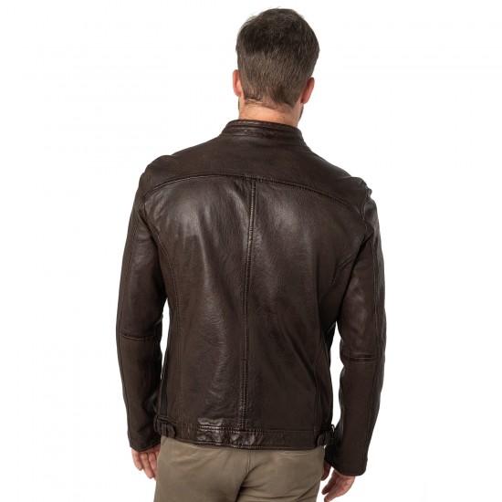 Geaca de Piele Barbati Mauritius Maro Inchis MMFaron