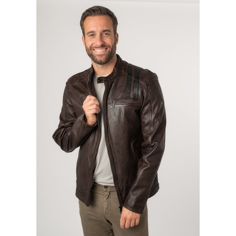 Geaca de Piele Barbati Mauritius Maro Inchis MMFaron - readytowear