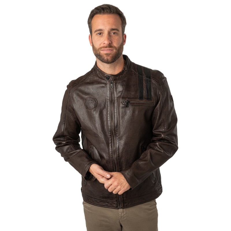 Geaca de Piele Barbati Mauritius Maro Inchis MMFaron – Geci de Piele