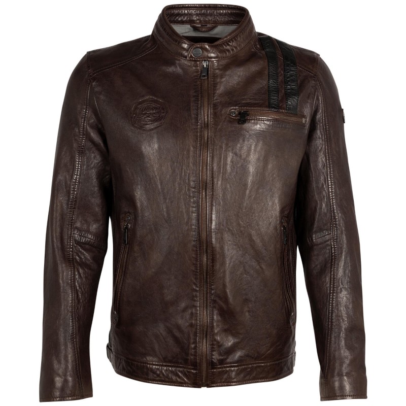 Geaca de Piele Barbati Mauritius Maro Inchis MMFaron – Geci de Piele