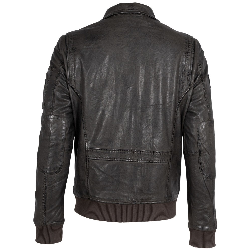 Geaca de Piele Barbati Mauritius Gri Inchis MMFraser - readytowear