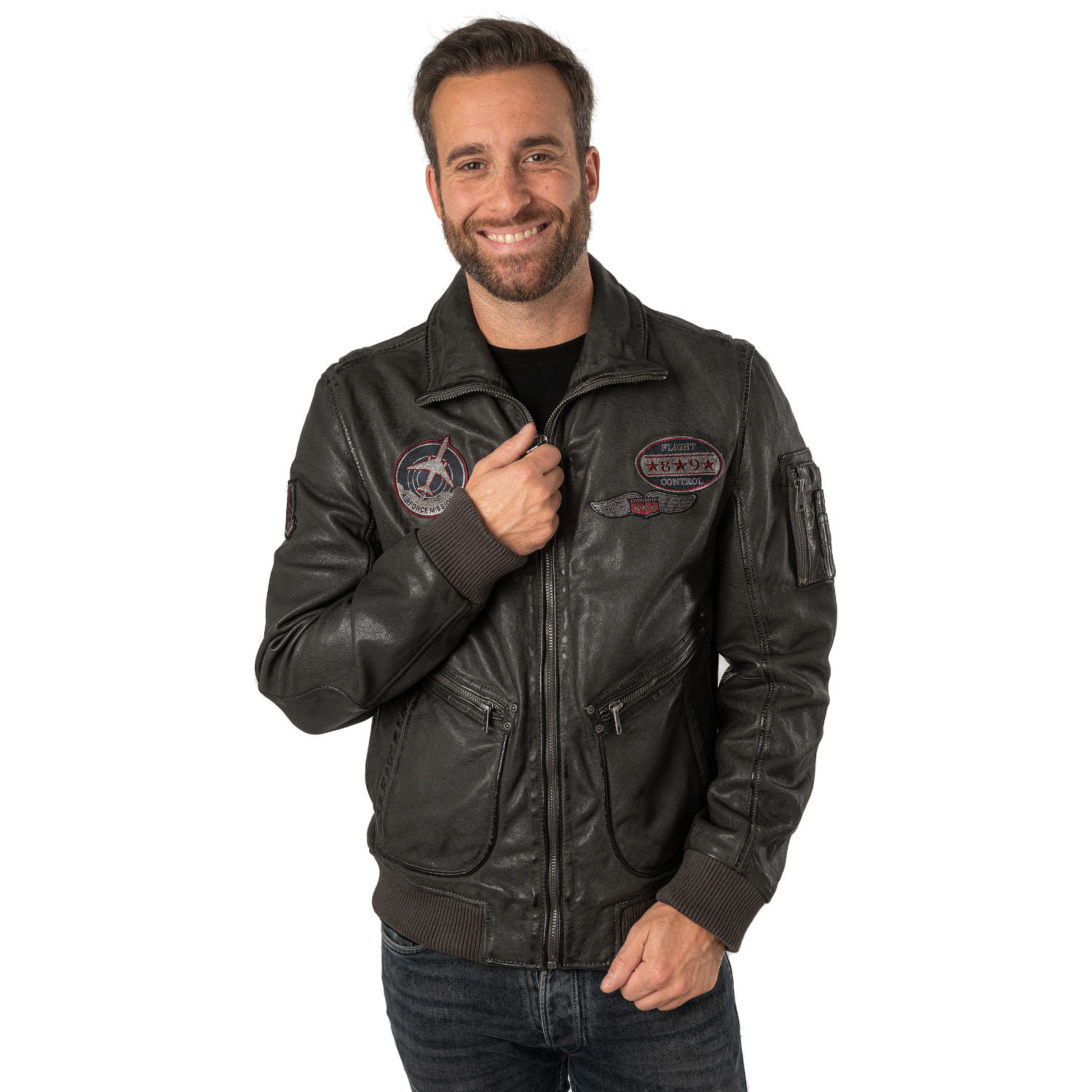 Geaca de Piele Barbati Mauritius Gri Inchis MMFraser – Black Friday Geaca de Piele Barbati Mauritius Gri Inchis MMFraser – Black Friday