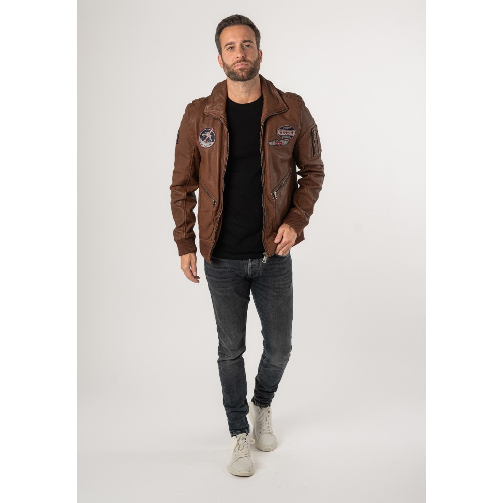 Geaca de Piele Barbati Mauritius Whiskey MMFraser - readytowear