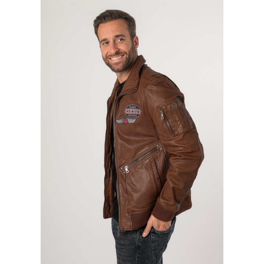 Geaca de Piele Barbati Mauritius Whiskey MMFraser - readytowear