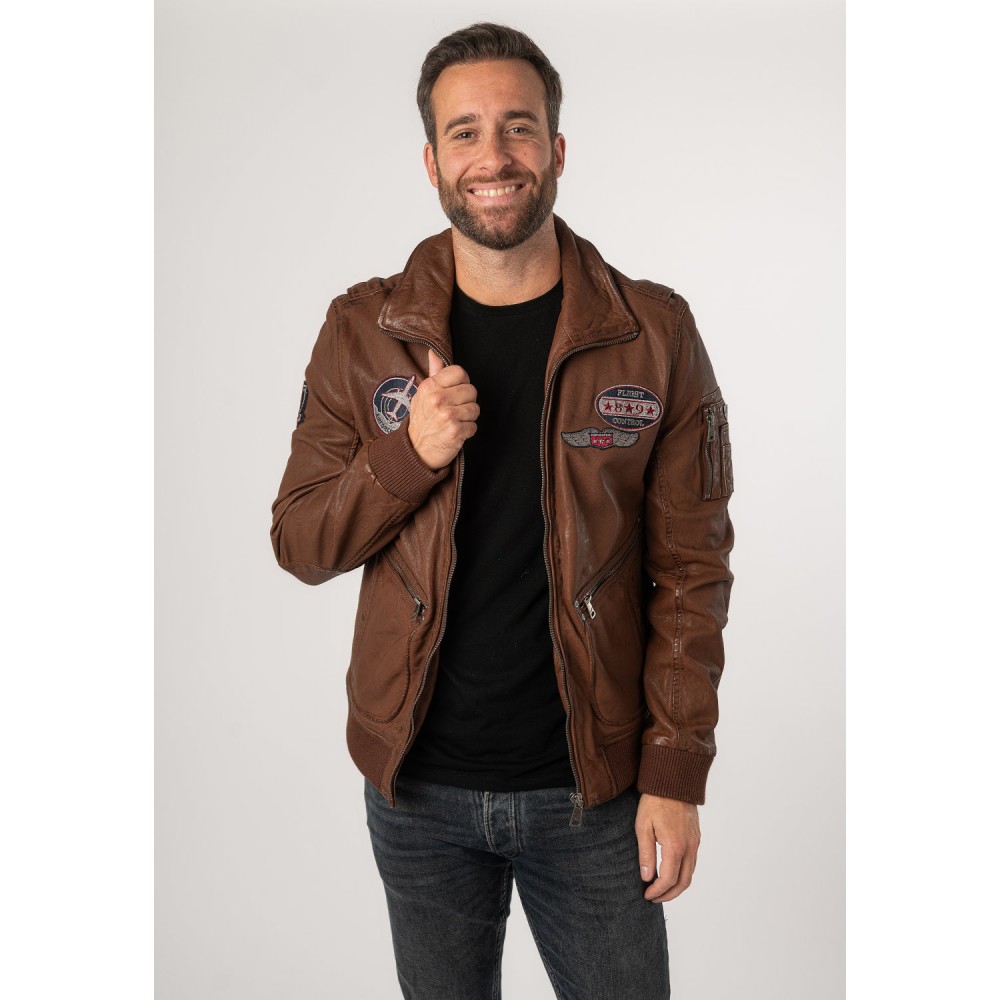 Geaca de Piele Barbati Mauritius Whiskey MMFraser - readytowear