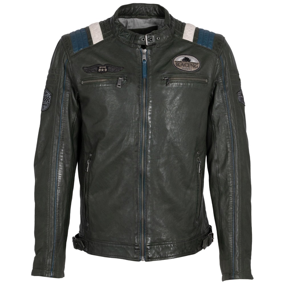 Geaca de Piele Barbati Mauritius Verde Inchis MMFurious - readytowear