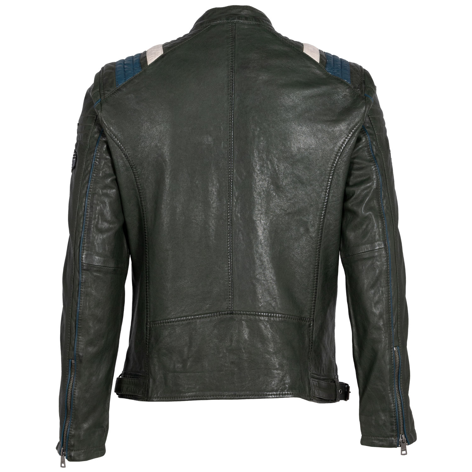 Geaca de Piele Barbati Mauritius Verde Inchis MMFurious – Black Friday