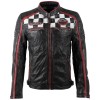 geaca de piele barbati mauritius MMFynn neagra slim fit stil racer
