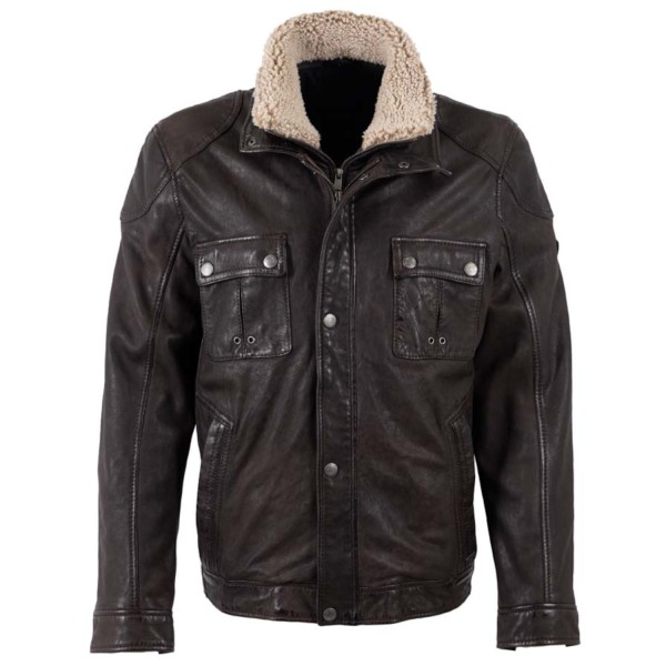 Geaca de Piele Barbati Mauritius Maro Inchis MMGarreck 2