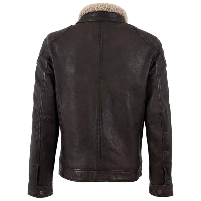 Geaca de Piele Barbati Mauritius Maro Inchis MMGarreck 2 – Geci de Piele