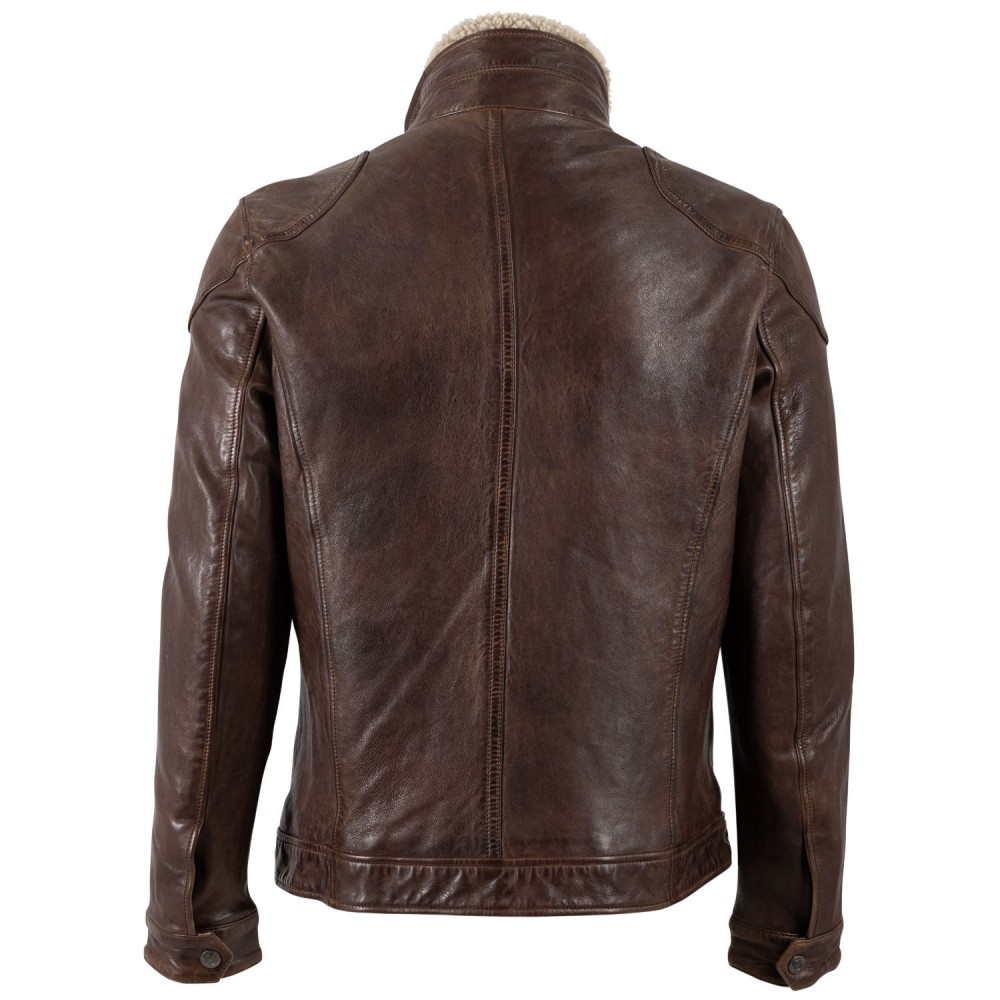 Męska skórzana kurtka Mauritius Brązowa MMGarreck - readytowear