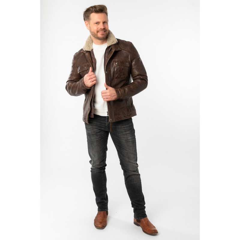 Geaca de Piele Barbati Mauritius Maro MMGarreck – Geci de Piele