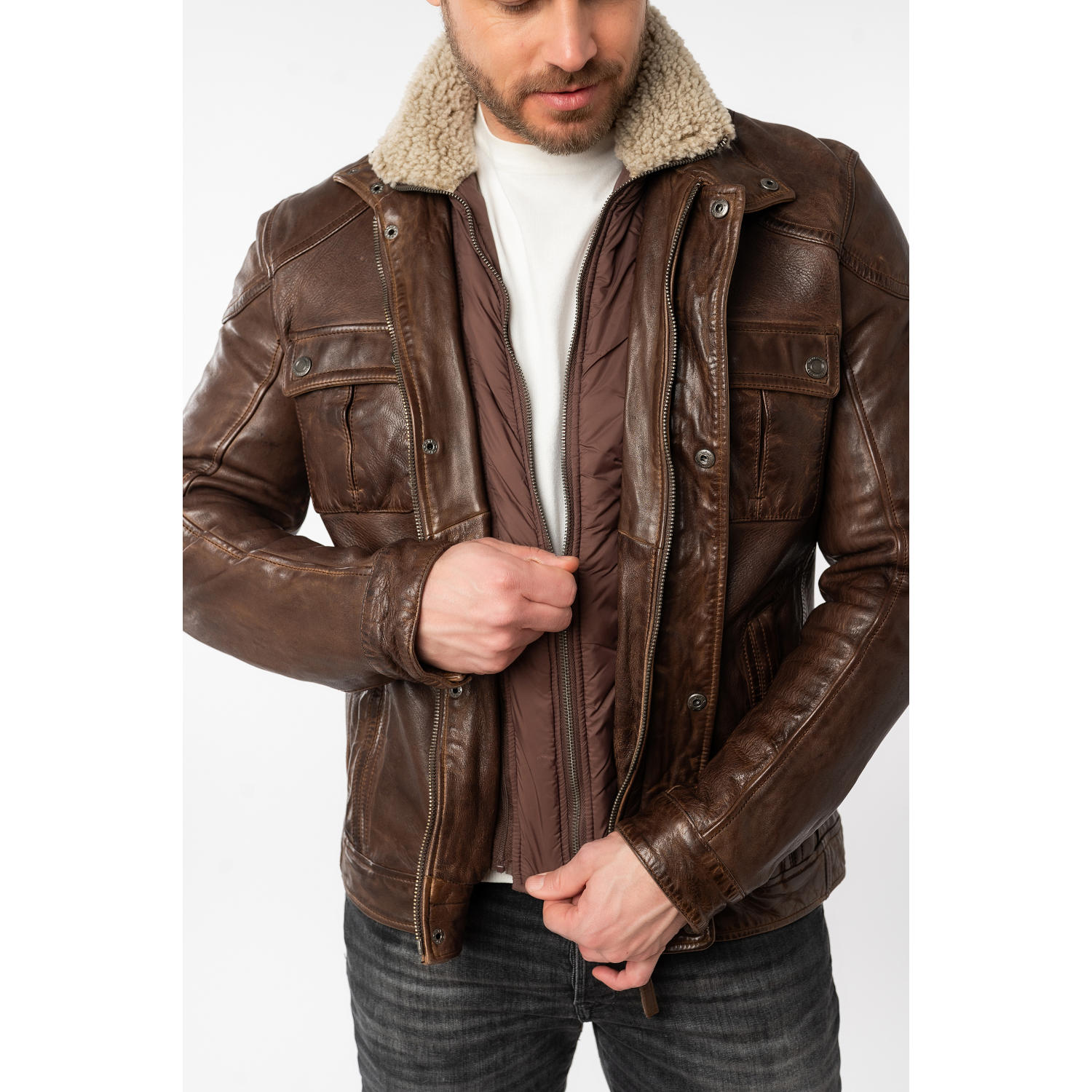Geaca de Piele Barbati Mauritius Maro MMGarreck – Black Friday Geaca de Piele Barbati Mauritius Maro MMGarreck – Black Friday
