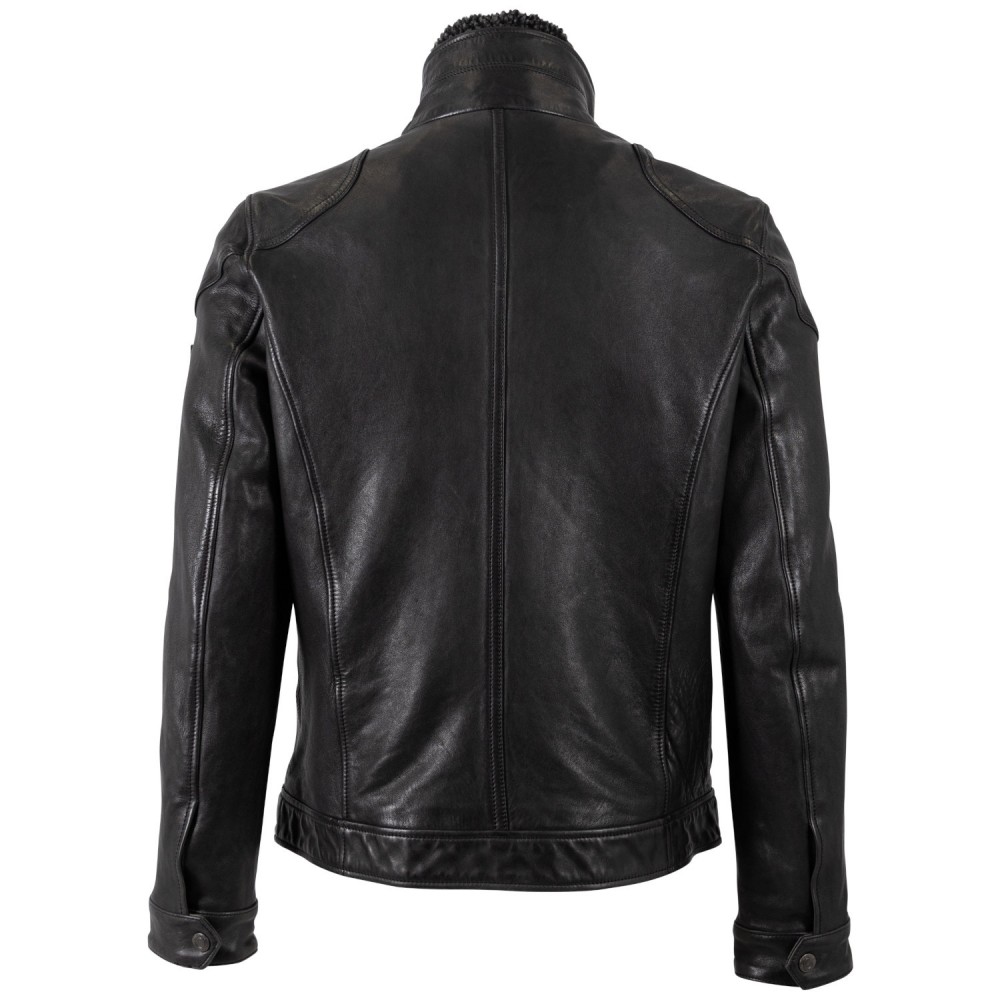 Geaca de Piele Barbati Mauritius Neagra MMGarreck – Black Friday