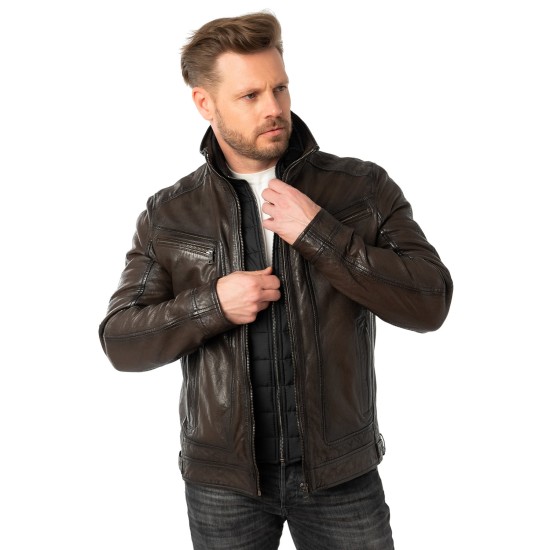 Geaca de Piele Barbati Mauritius Maro Inchis MMHennie