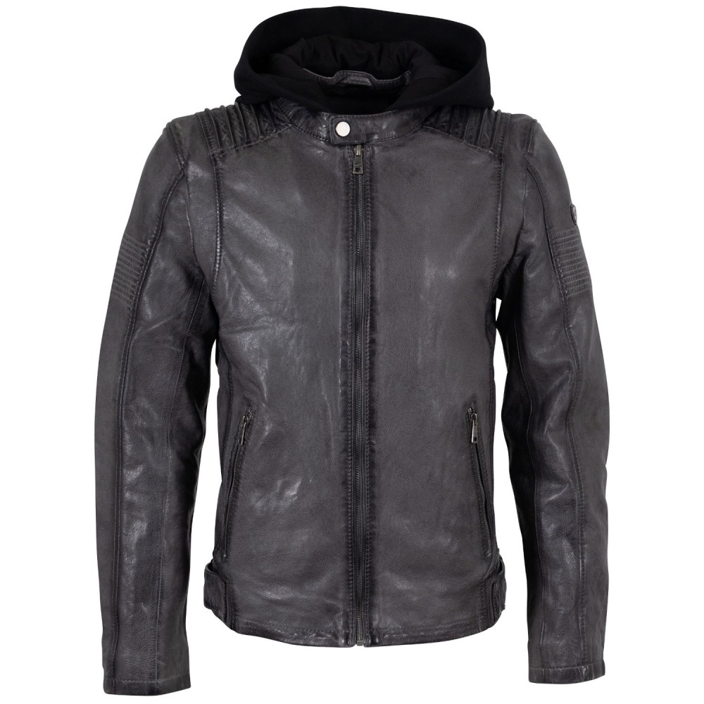 Geaca de Piele Barbati Mauritius Antracit MMHiran