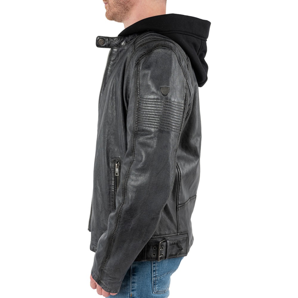 Geaca de Piele Barbati Mauritius Antracit MMHiran