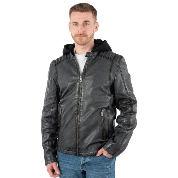 Geaca de Piele Barbati Mauritius Antracit MMHiran