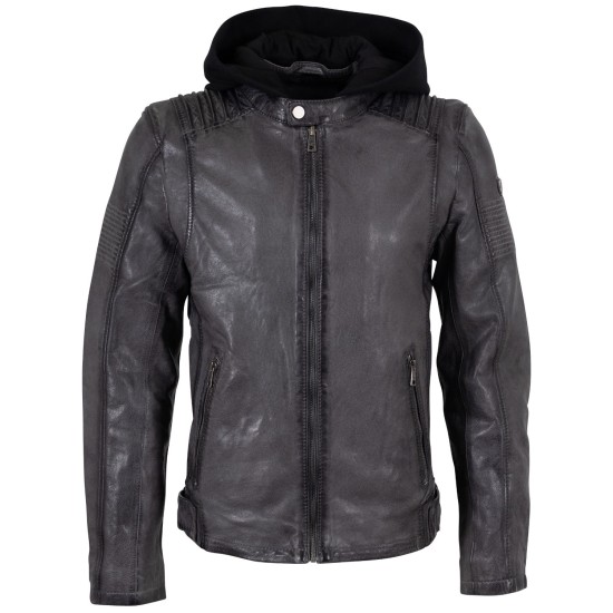 Geaca de Piele Barbati Mauritius Antracit MMHiran