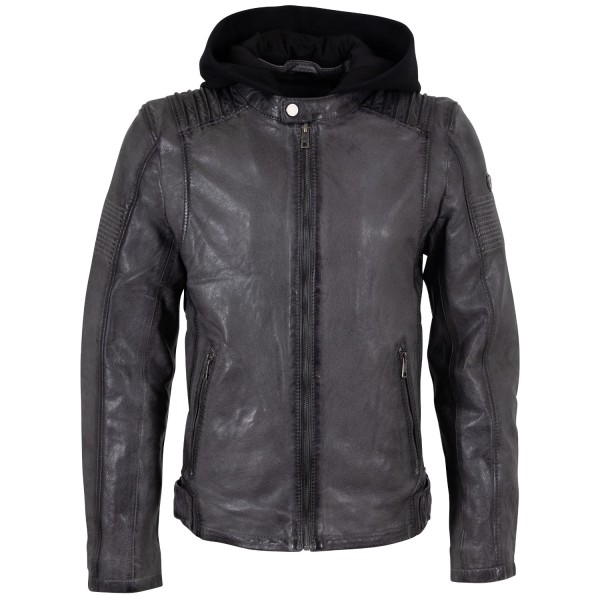 Geaca de Piele Barbati Mauritius Antracit MMHiran