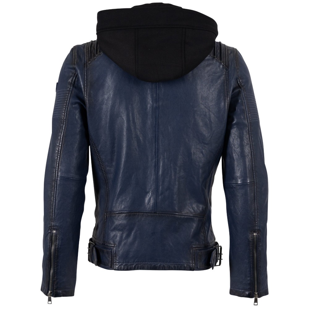 Geaca de Piele Barbati Mauritius Bleumarin MMHiran