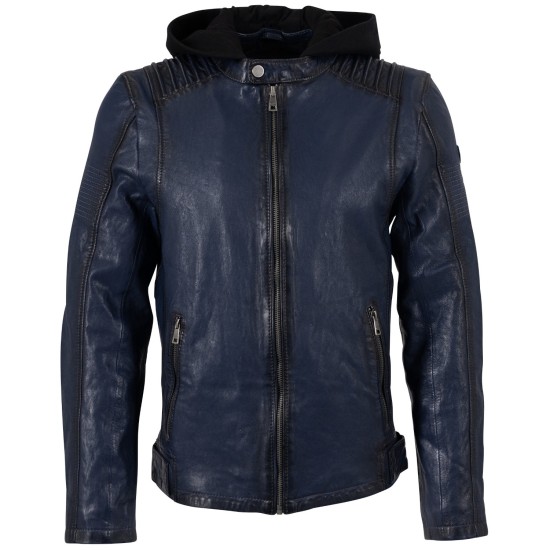 Geaca de Piele Barbati Mauritius Bleumarin MMHiran