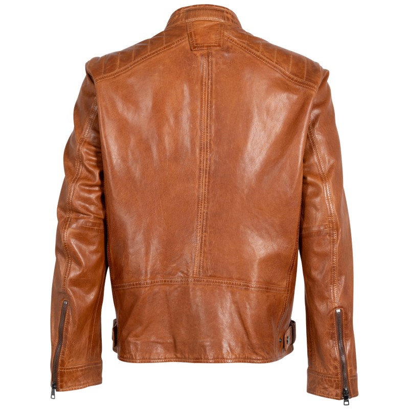 Geaca de Piele Barbati Mauritius Coniac MMJarek – Geci de Piele