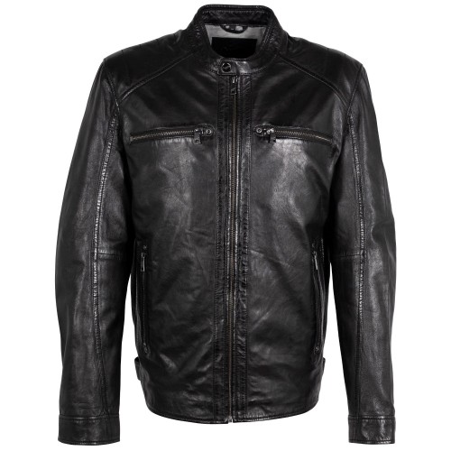 Geaca de Piele Barbati Mauritius Neagra MMJarek