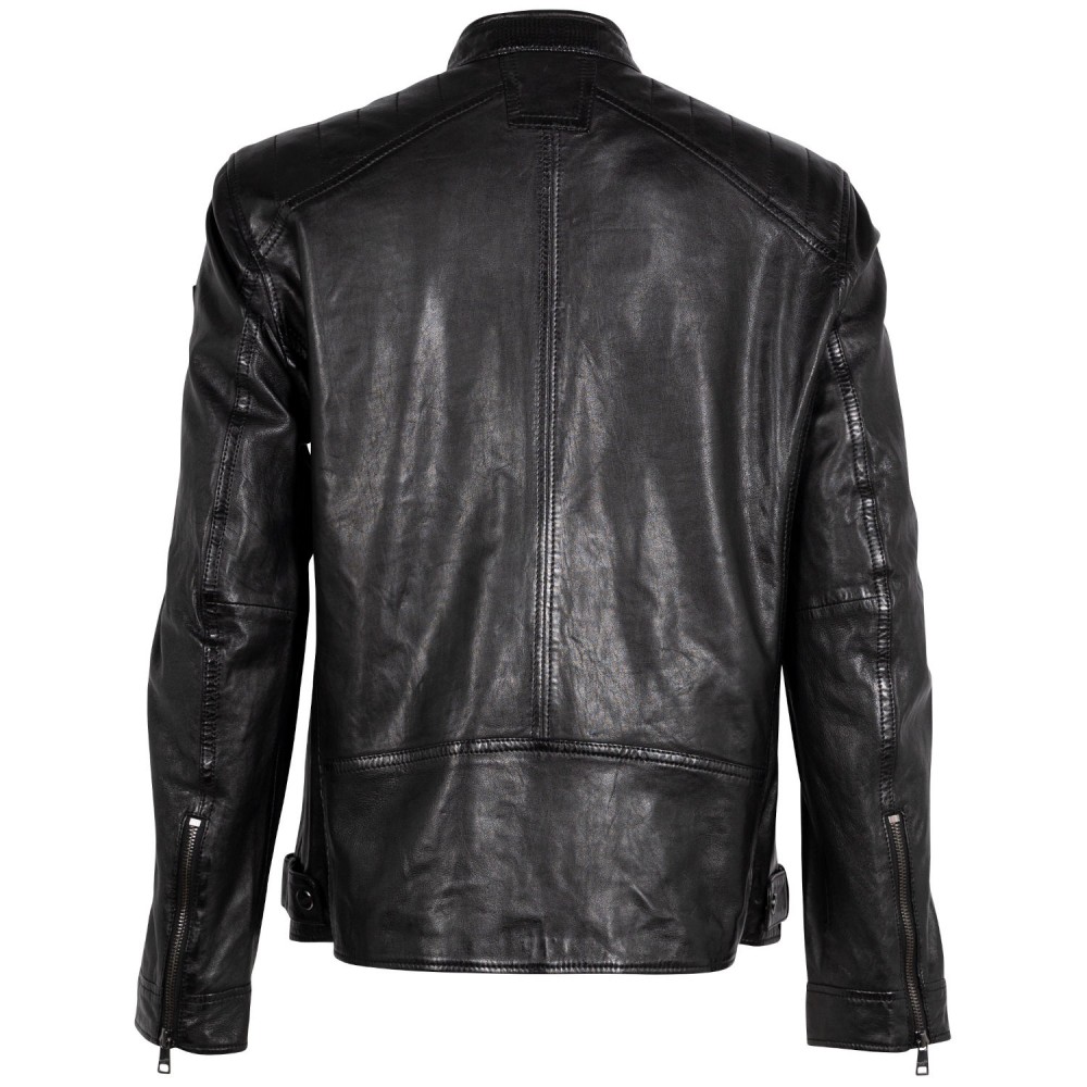 Geaca de Piele Barbati Mauritius Neagra MMJarek
