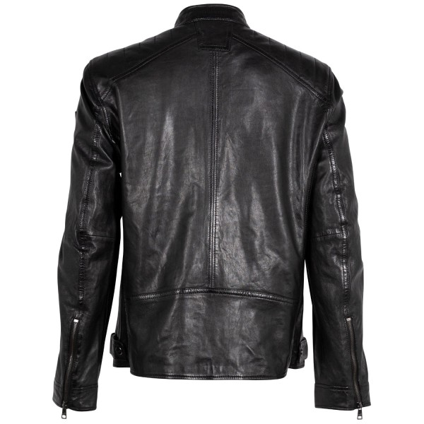 Geaca de Piele Barbati Mauritius Neagra MMJarek