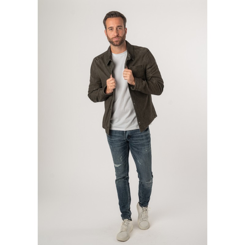 Camasa de Piele Barbati Mauritius Verde Inchis MMJemmo – Camasi din Piele