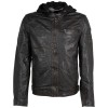 Geaca de Piele Barbati Mauritius Negru/Bej MMJenno - readytowear.ro
