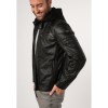 Geaca de Piele Barbati Mauritius Negru/Bej MMJenno - readytowear.ro