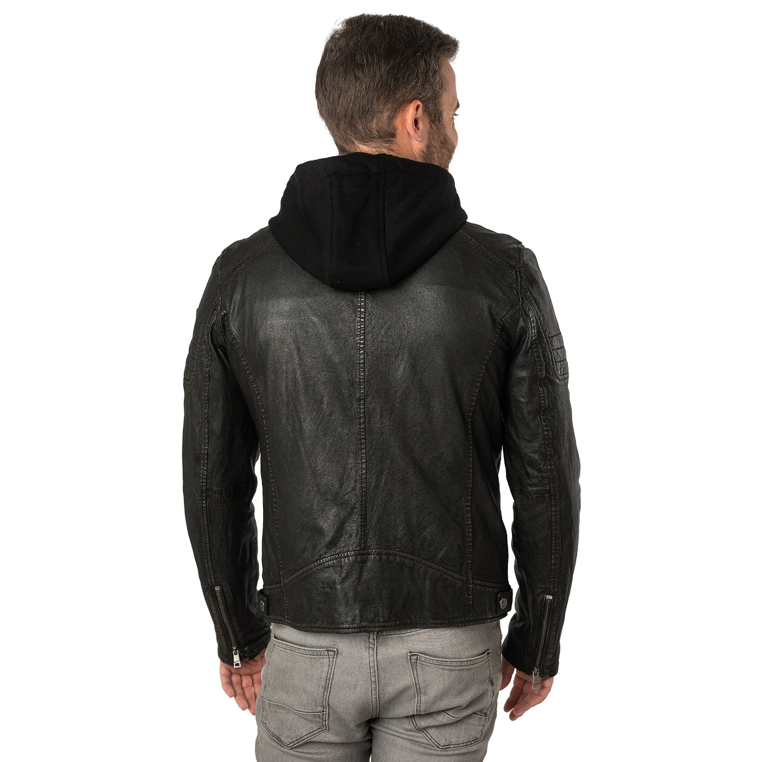 Geaca de Piele Barbati Mauritius Negru/Bej MMJenno – Geci de Piele Geaca de Piele Barbati Mauritius Negru/Bej MMJenno – Geci de Piele