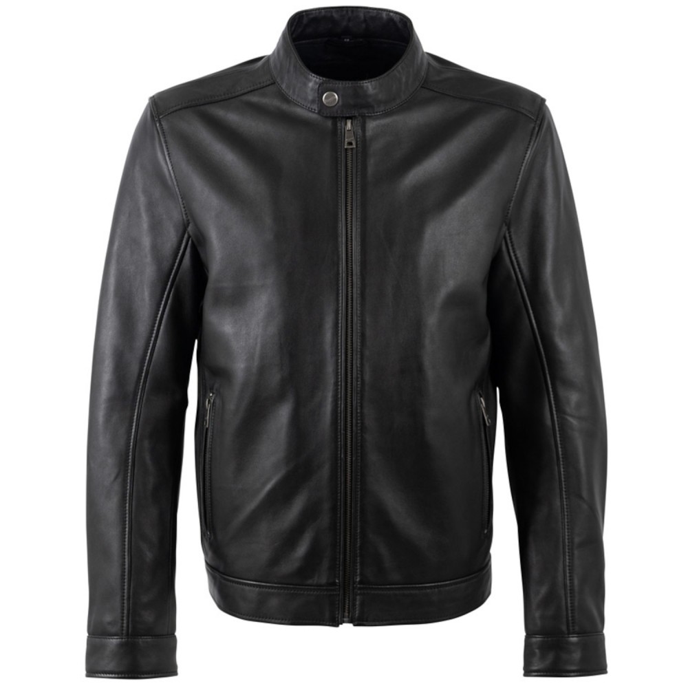 Geaca de Piele Barbati Mauritius Neagra MMJork