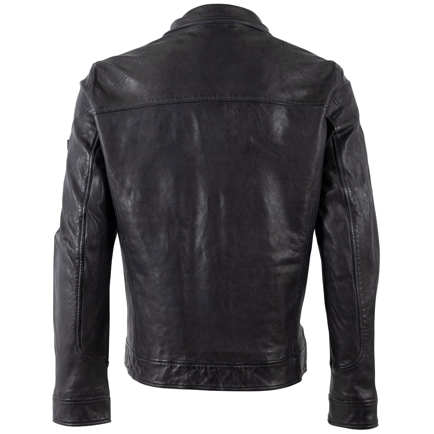 Geacă de piele bărbați Mauritius MMJorric bleumarin cu buzunare aplicate pe piept