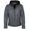 Geaca de Piele Barbati Mauritius Albastru/Gri MMKarlos - readytowear.ro