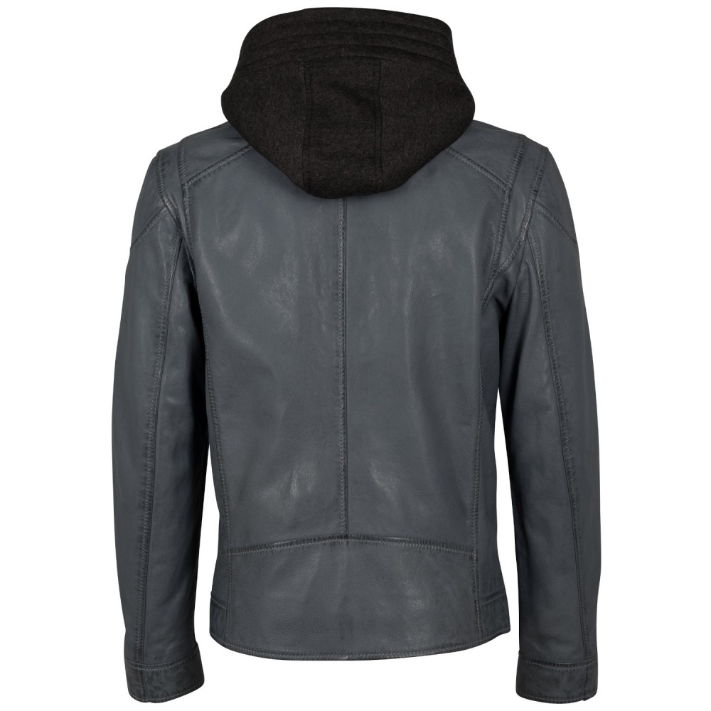 Geaca de Piele Barbati Mauritius Albastru/Gri MMKarlos - readytowear