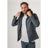 Geaca de Piele Barbati Mauritius Albastru/Gri MMKarlos - readytowear.ro