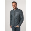 Geaca de Piele Barbati Mauritius Albastru/Gri MMKarlos - readytowear.ro