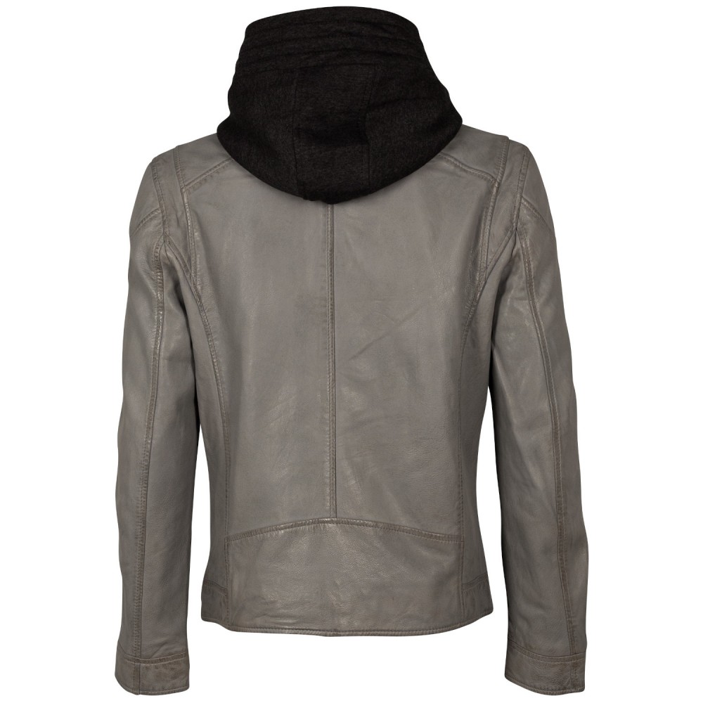 Geaca de Piele Barbati Mauritius Gri Deschis MMKarlos - readytowear