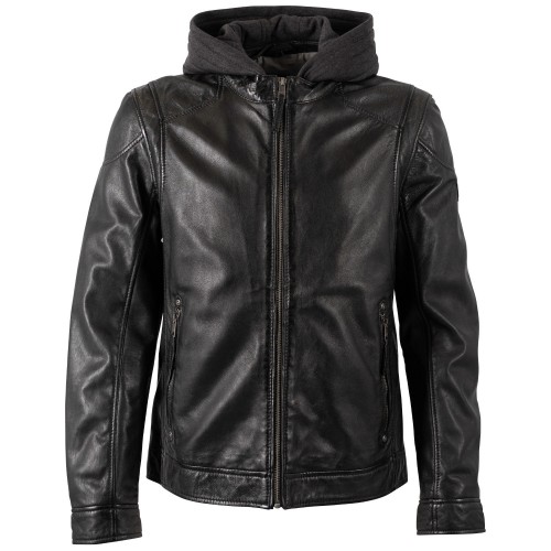 Geaca de Piele Barbati Mauritius Neagra MMKarlos