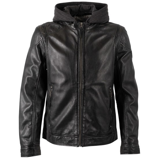 Geaca de Piele Barbati Mauritius Neagra MMKarlos