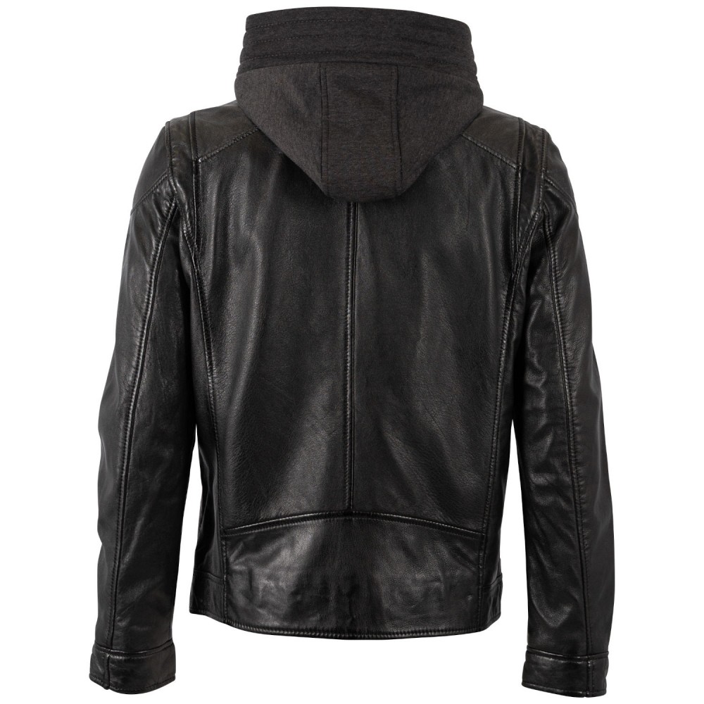 Geaca de Piele Barbati Mauritius Neagra MMKarlos