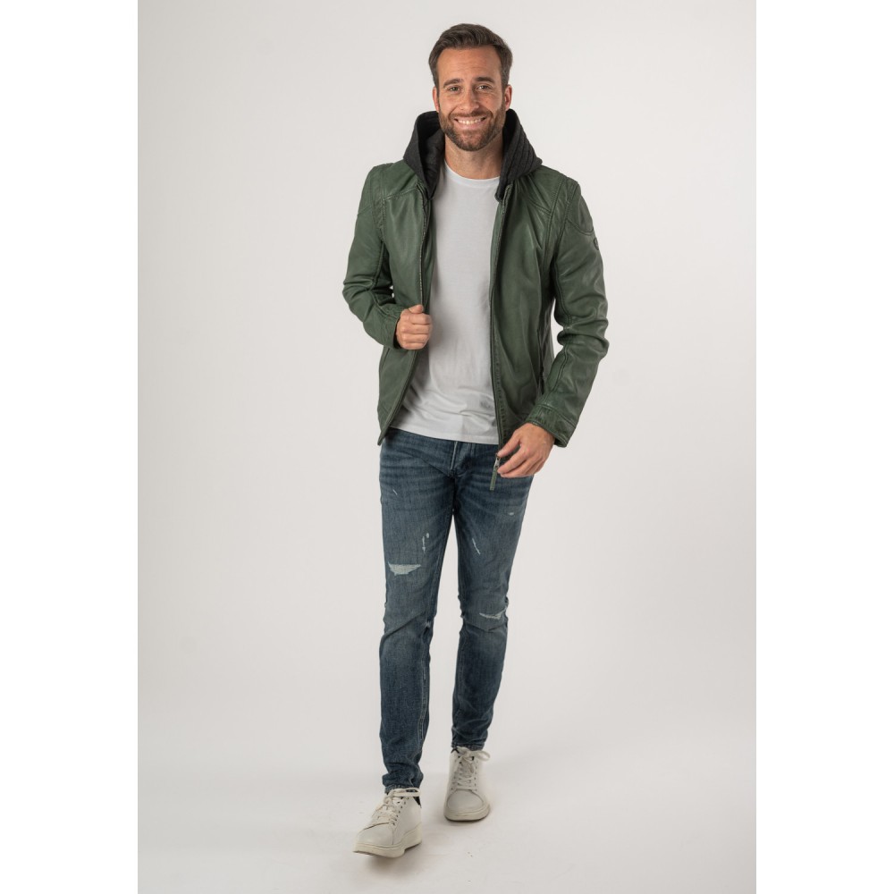 Geaca de Piele Barbati Mauritius Verde Inchis MMKarlos - readytowear