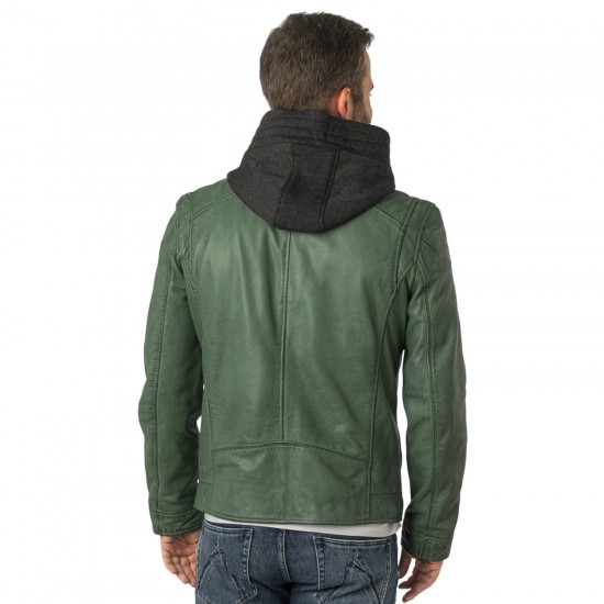 Geaca de Piele Barbati Mauritius Verde Inchis MMKarlos