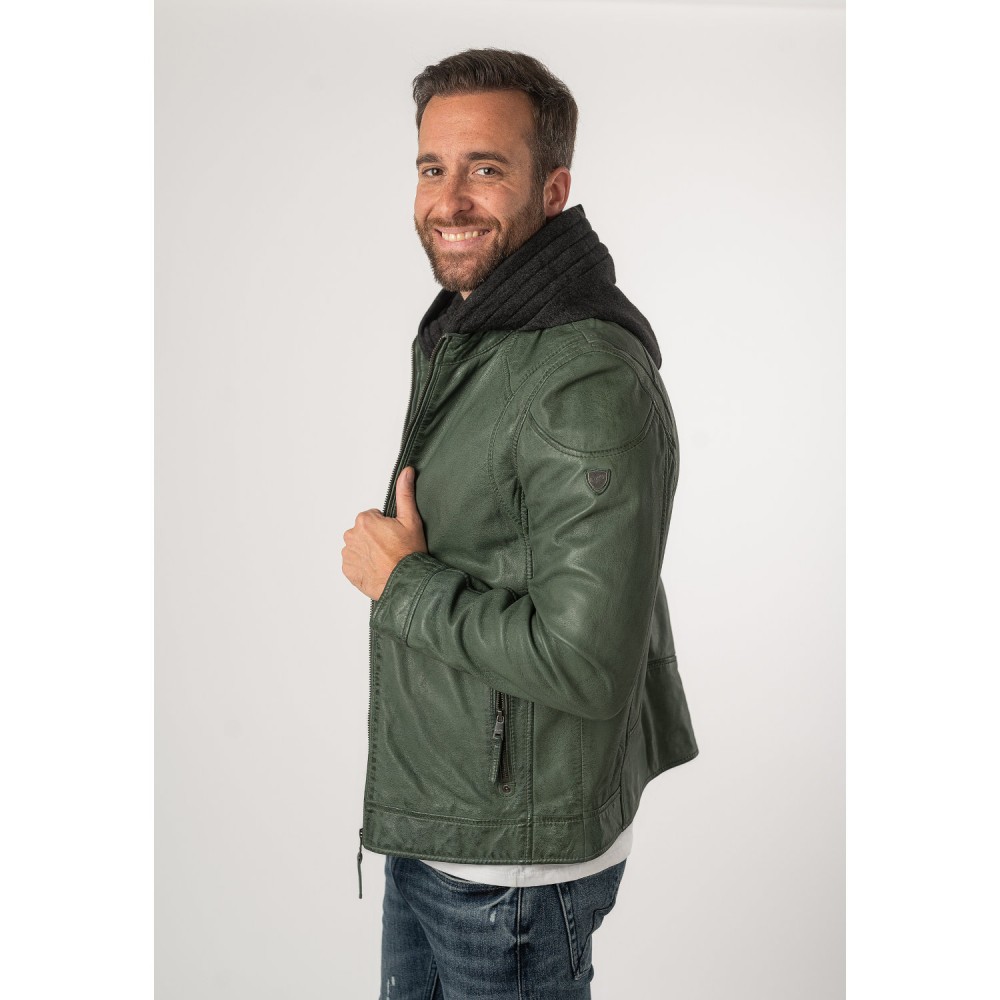 Geaca de Piele Barbati Mauritius Verde Inchis MMKarlos - readytowear